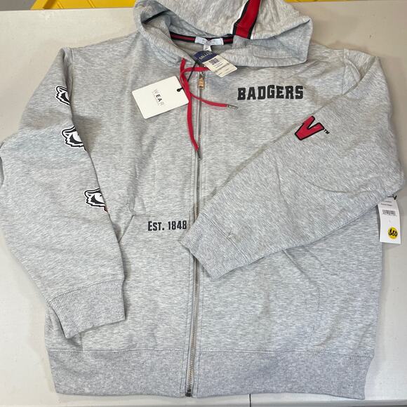 Wisconsin Badgers Wear by Erin Andrews Zip-Up Hoodie - Picture 1 of 2